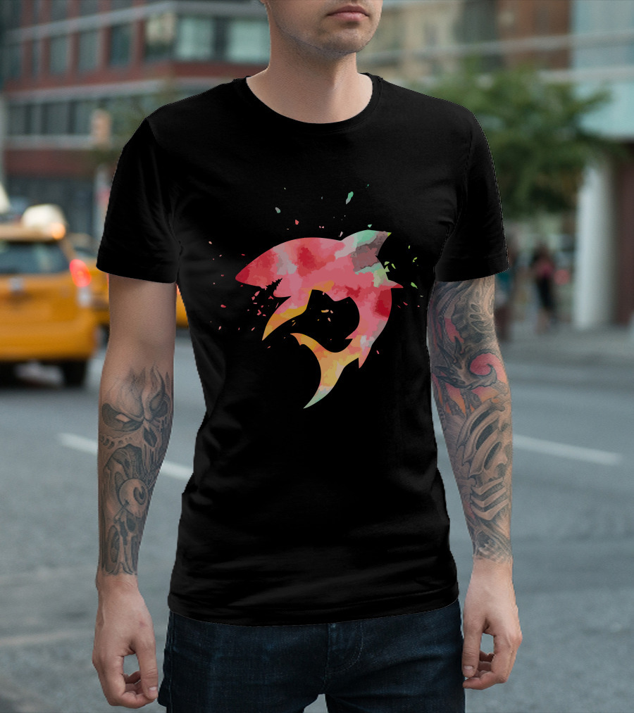 Shark Colorful Minimalist Fashion Splash T-Shirt