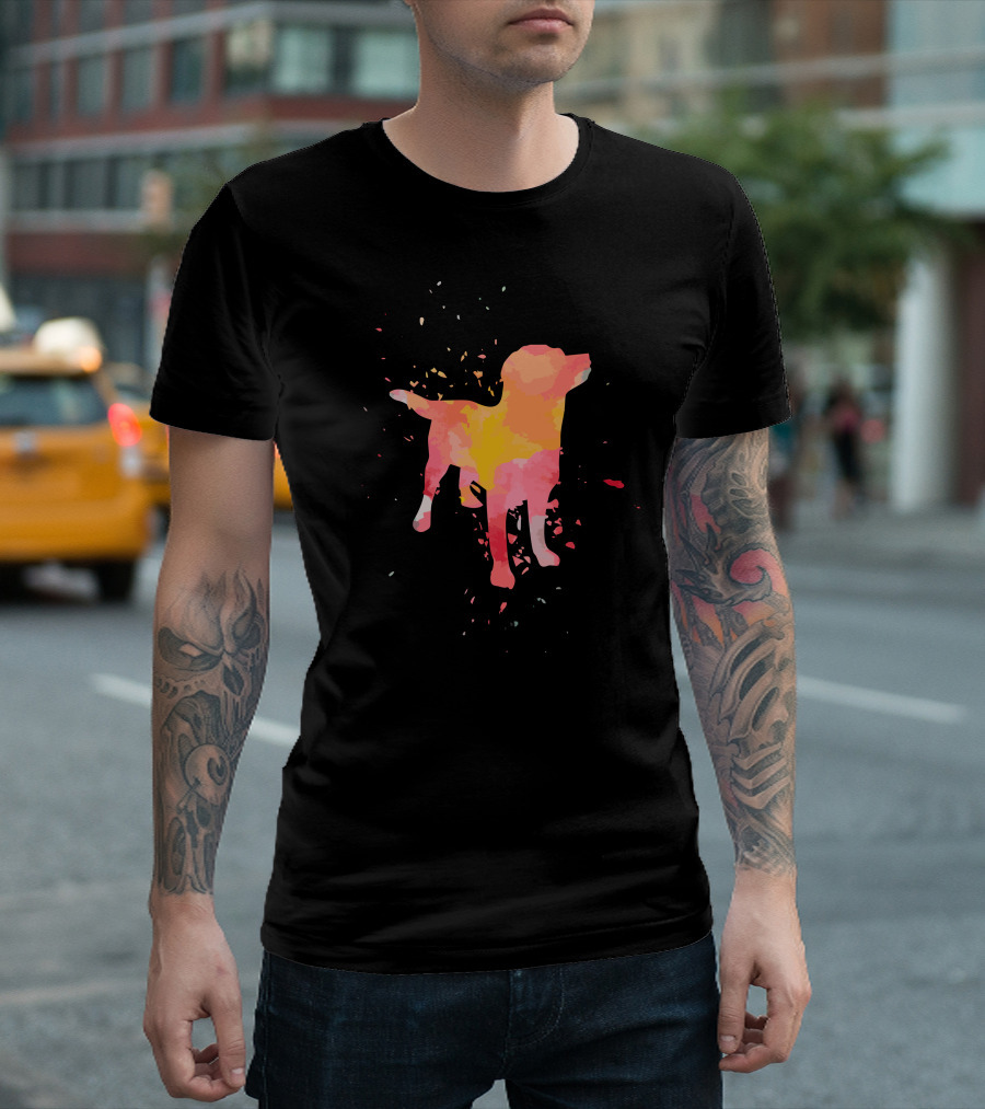 Shilba Inu Dog Vibrant Abstract Color Splash Minimalist Fashion T-Shirt
