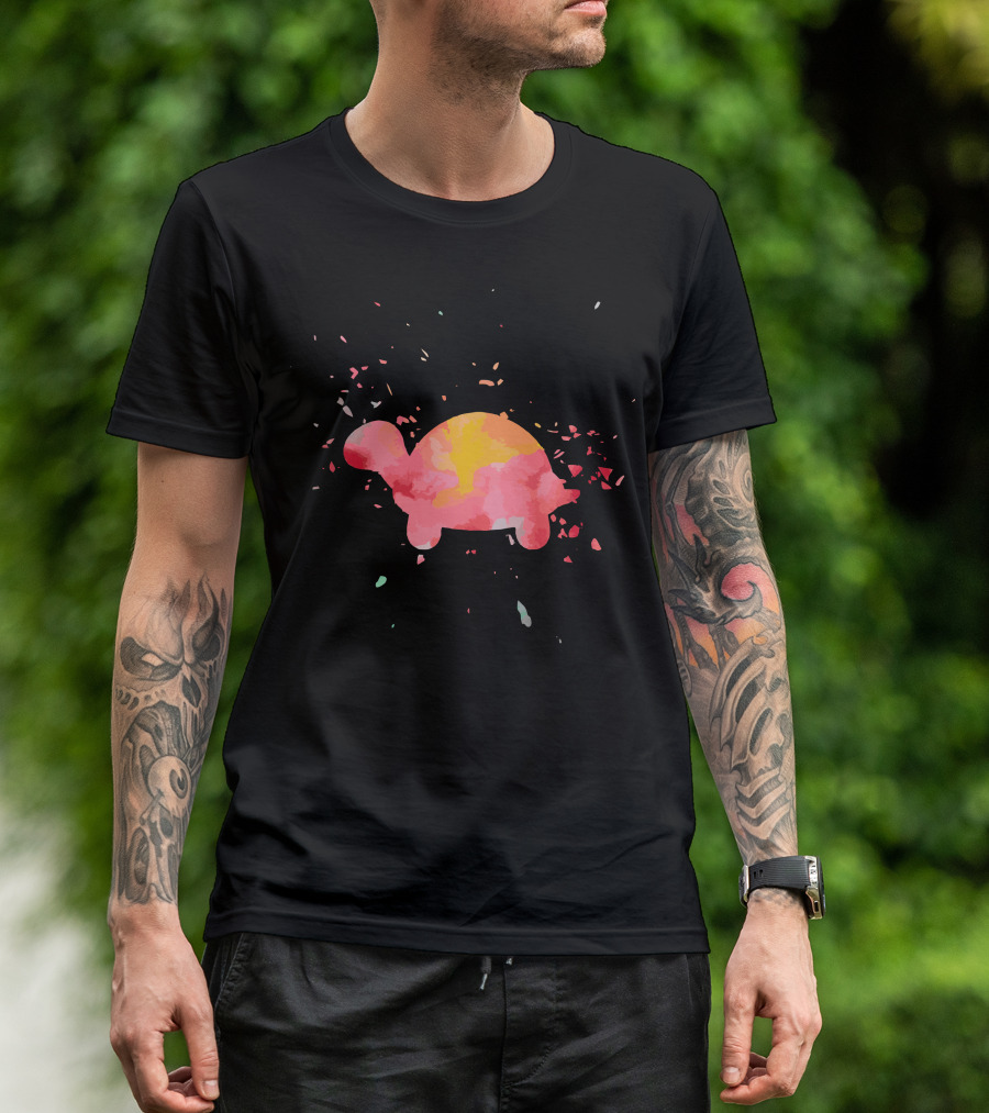 Turtle Abstract Color Splash Minimalist Fashion T-Shirt