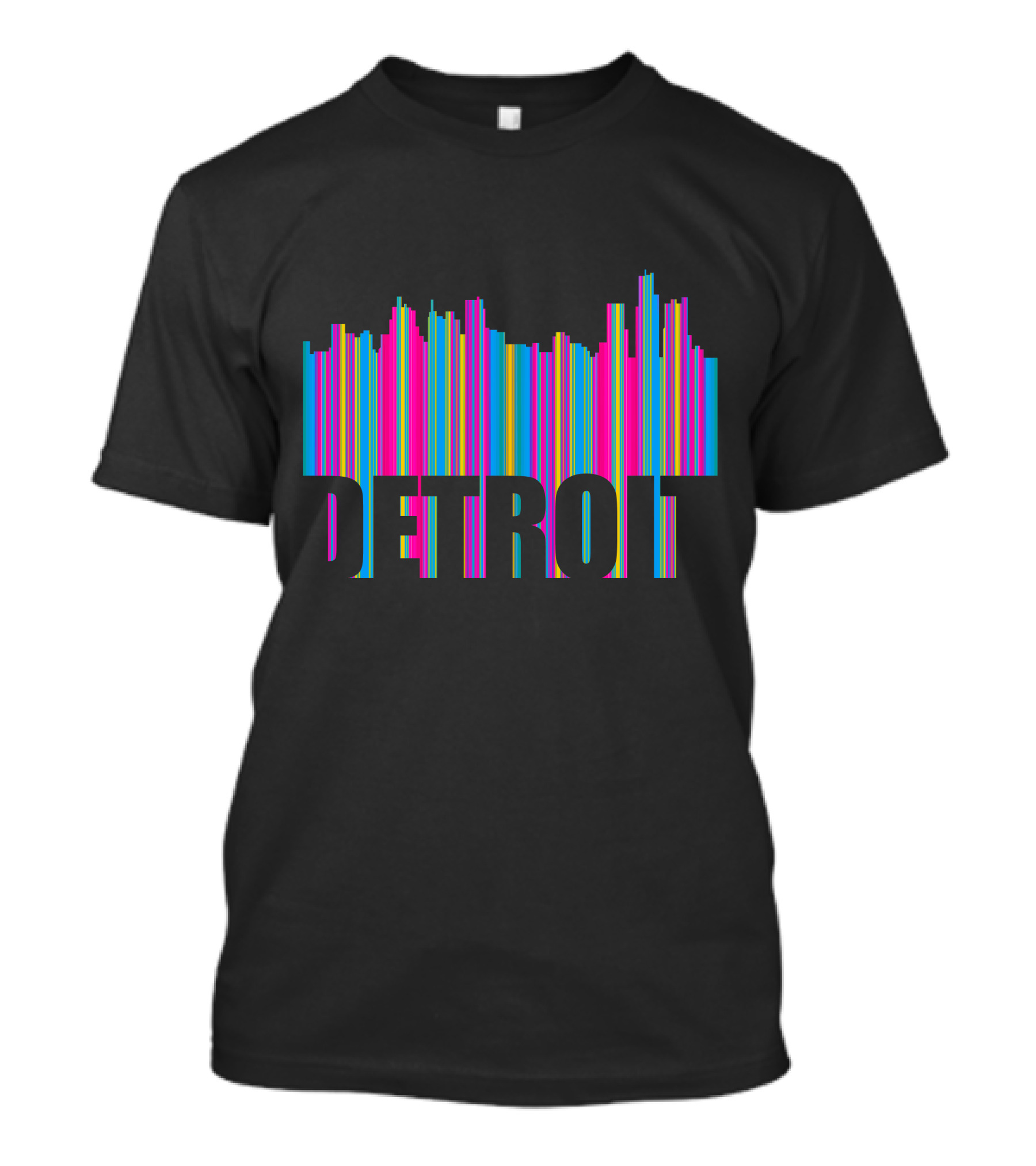 Detroit Vibrant Skyline Stripes T-Shirt