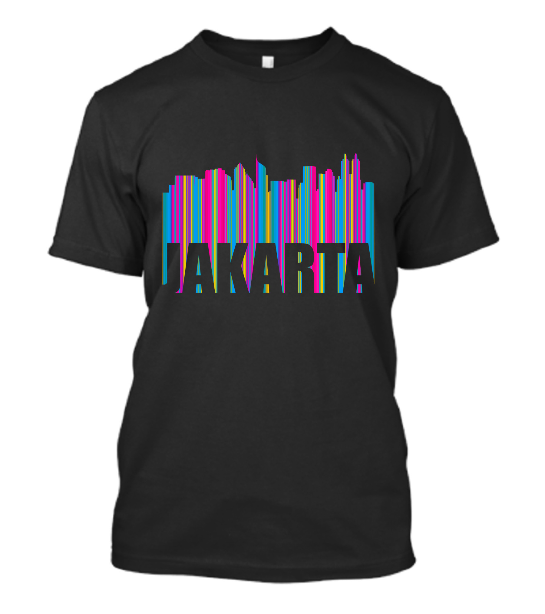 Colorful Jakarta Skyline Fashion T-Shirt