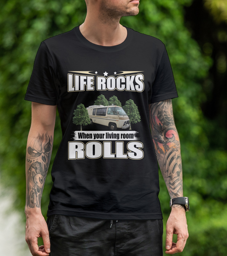 Life Rocks When Your Living Room Rolls 1976 Eleganza T-Shirt