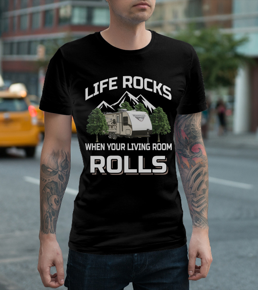 Life Rocks When Your Living Room Rolls Winnebago Micro Minnie T-Shirt