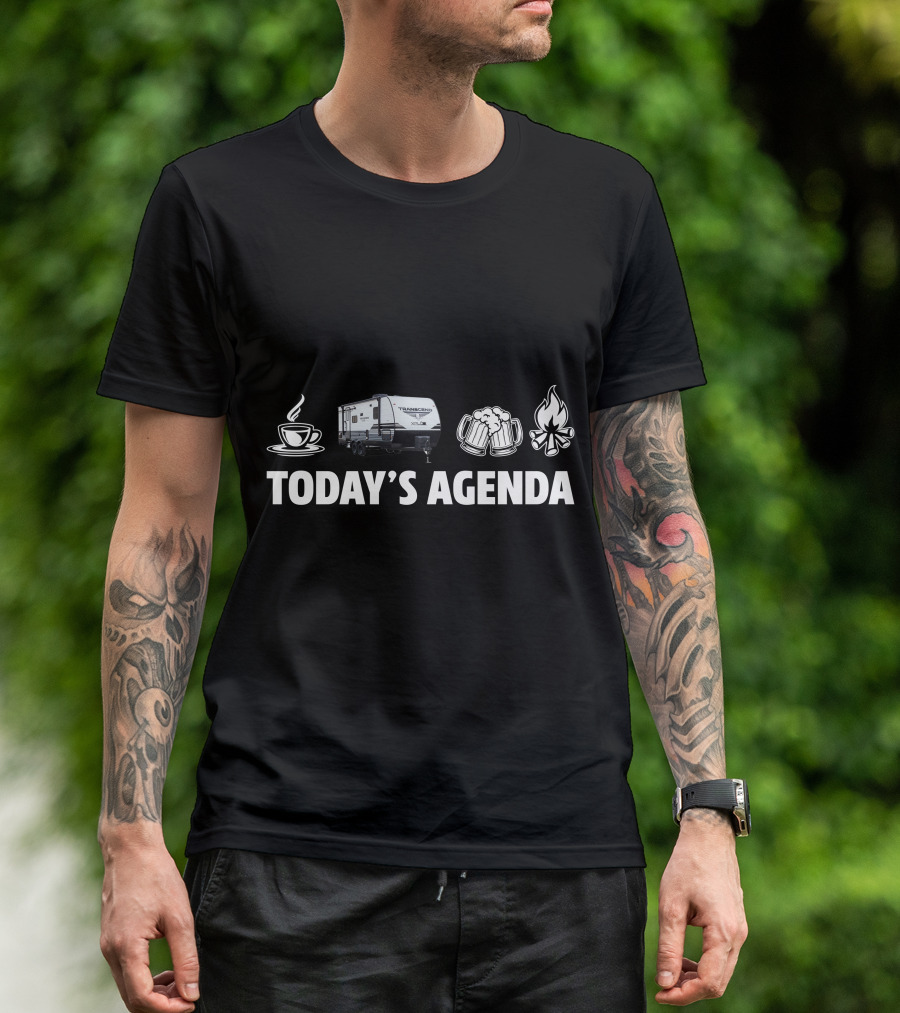 Today's Agenda Grand Designs Transcend XPlor 265BH Coffee Beer Campfire T-Shirt