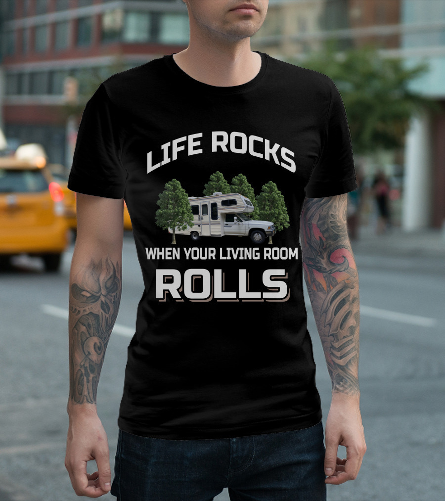 Life Rocks When Your Living Room Rolls 1989 Toyota Dolphin T-Shirt