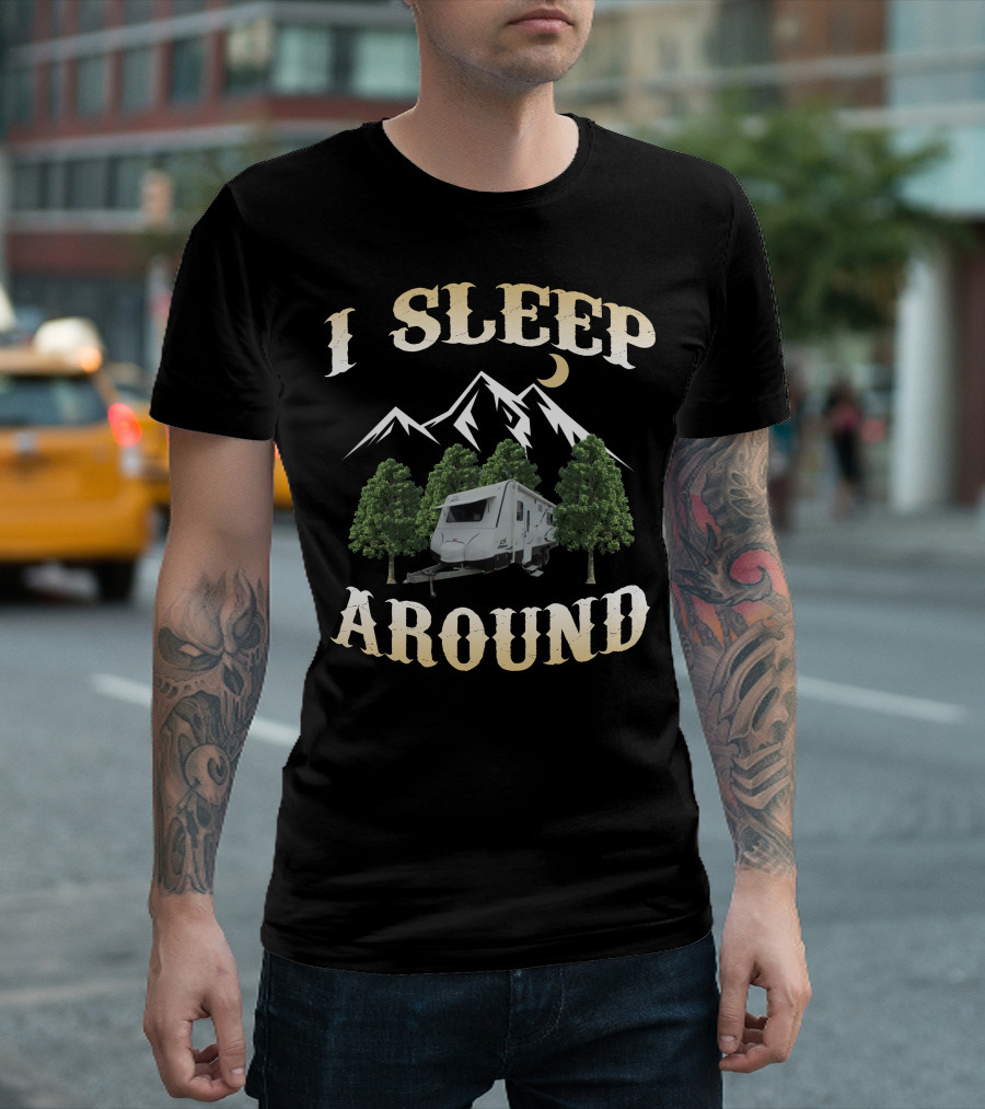 I Sleep Around Jayco Journey Outback FX Camper Mountain Trees T-Shirt