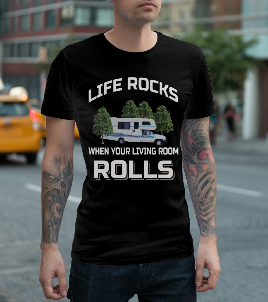 LIFE ROCKS WHEN YOUR LIVING ROOM ROLLS 1992 TOYOTA ITASCA SPIRIT T-Shirt
