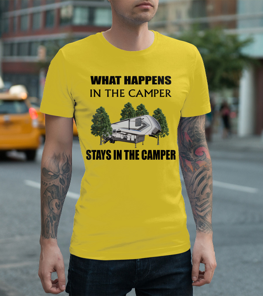 What Happens in the Camper Stays in the Camper Grand Design Momentum 353G T-Shirt
