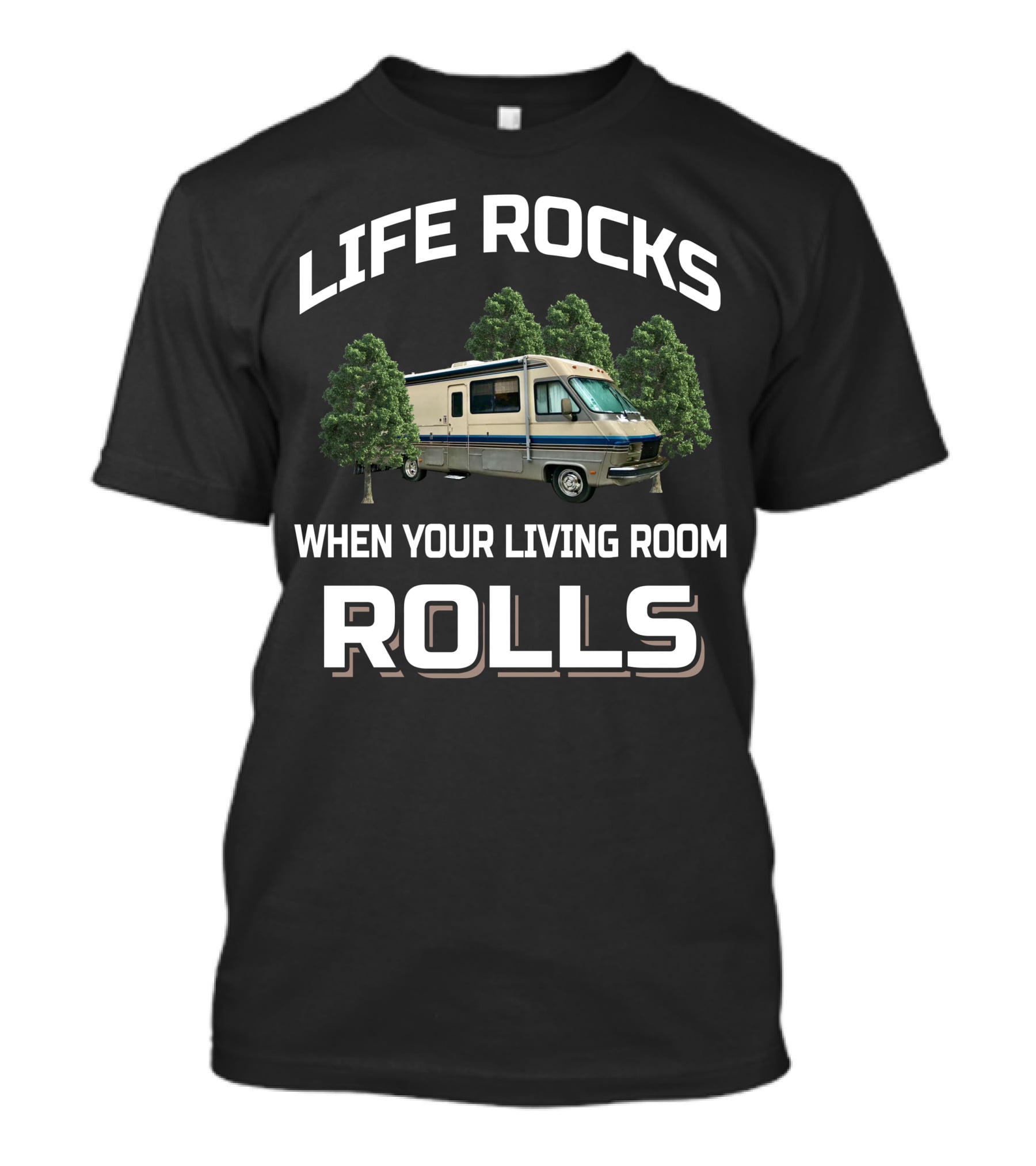 Life Rocks When Your Living Room Rolls Vintage Fleetwood Pace Arrow T-Shirt