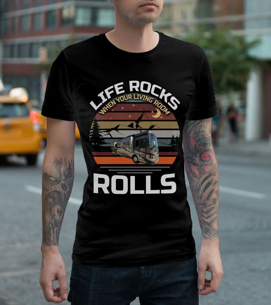 LIFE ROCKS WHEN YOUR LIVING ROOM ROLLS Tiffin Allegro Red T-Shirt