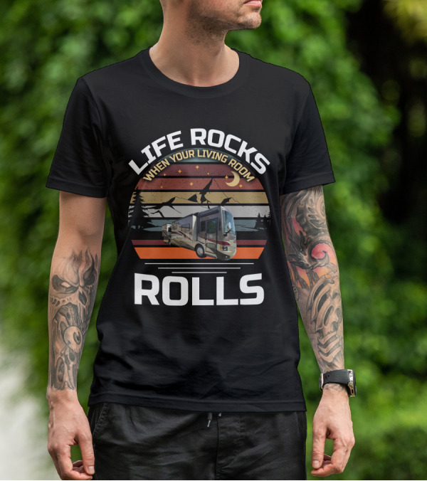 LIFE ROCKS WHEN YOUR LIVING ROOM ROLLS Tiffin Allegro Red T-Shirt