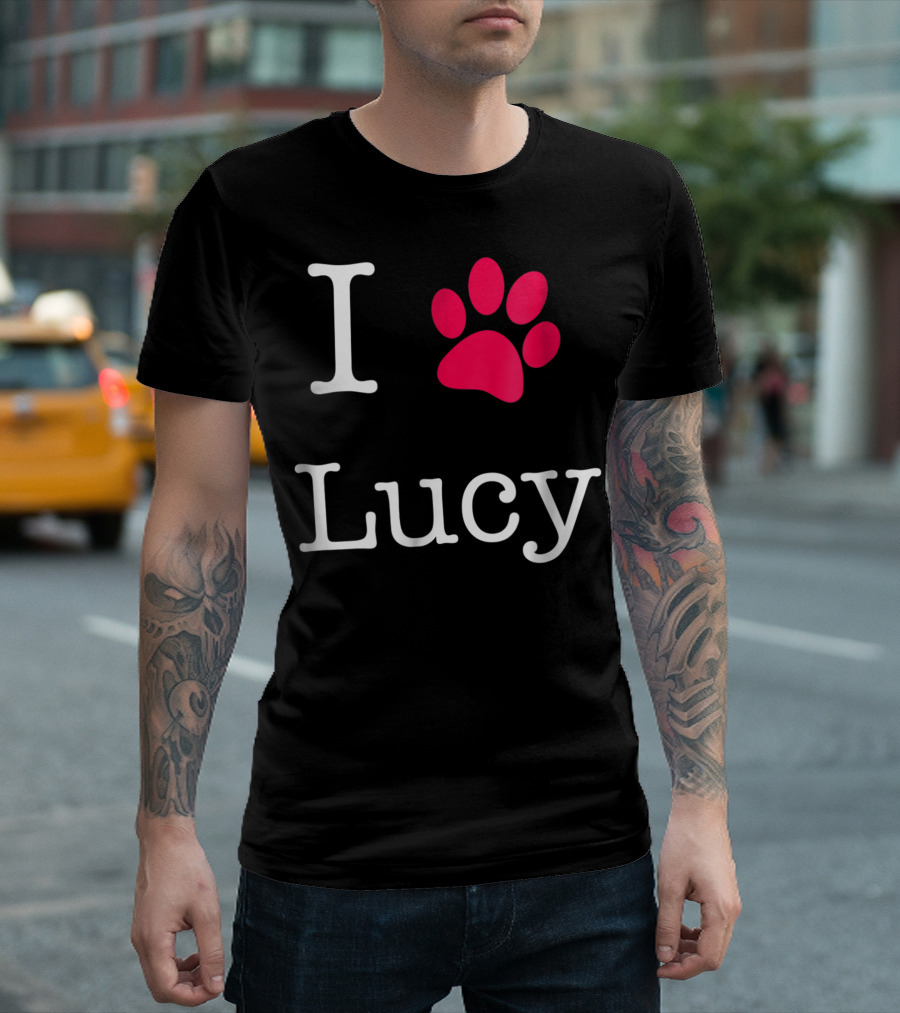 I Paw Lucy Dog Name For Dog Lovers T-Shirt