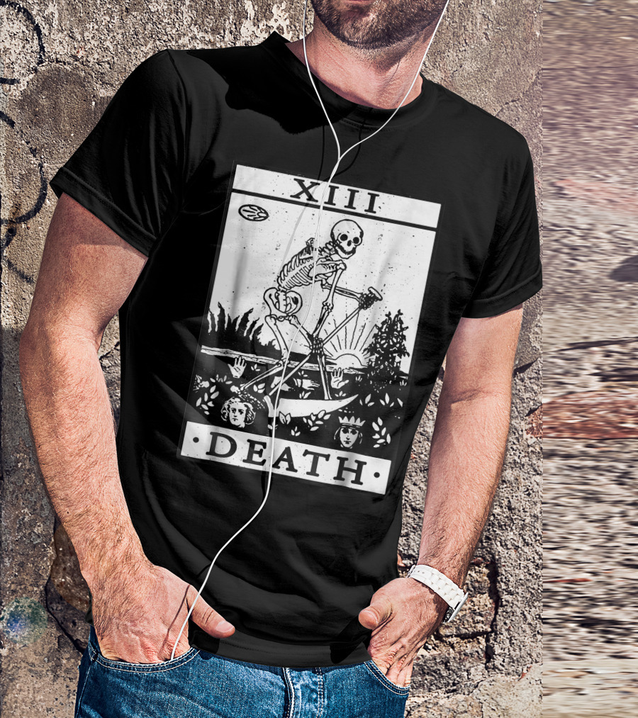 XIII Death Tarot Card Vintage Occult Skeleton Tarot T-Shirt