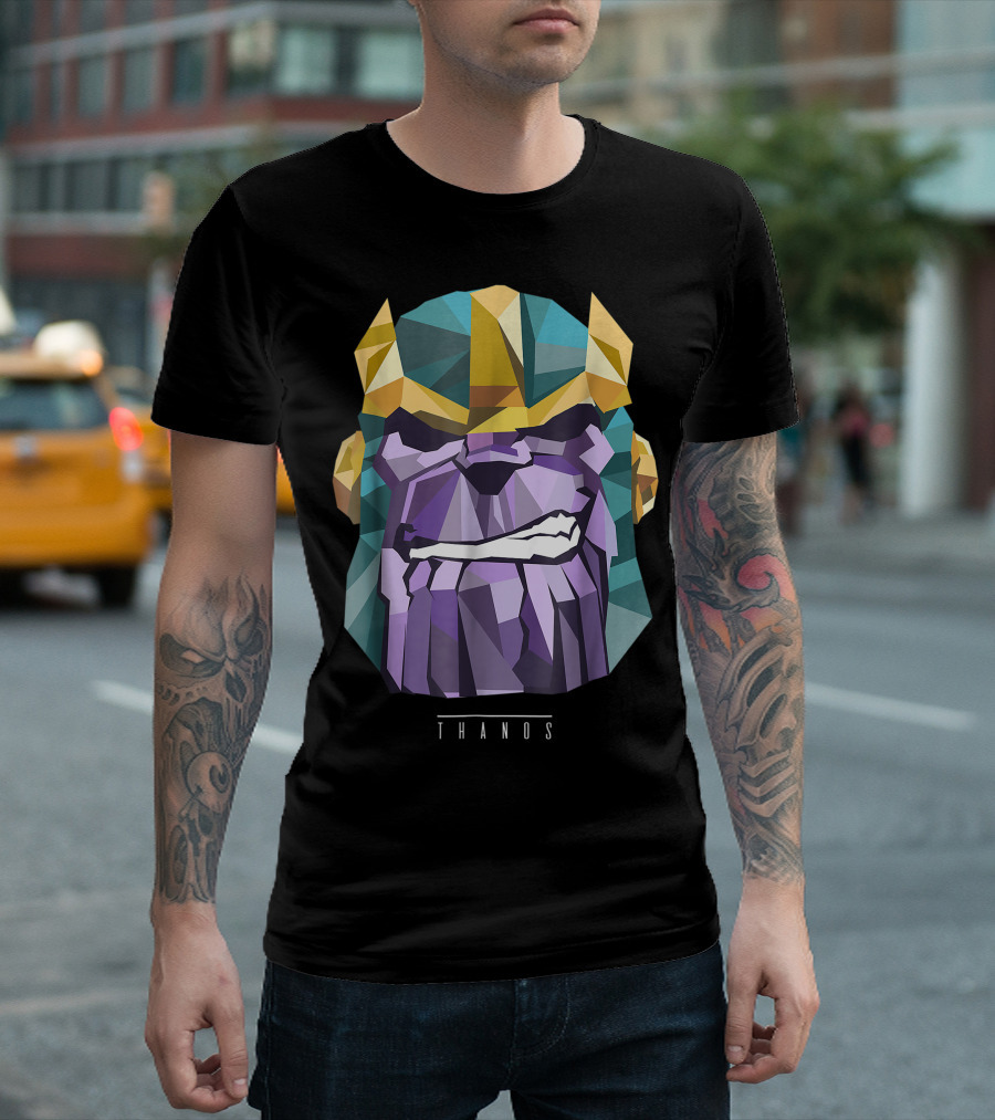 Thanos Marvel Low Poly Geometric Head T-Shirt
