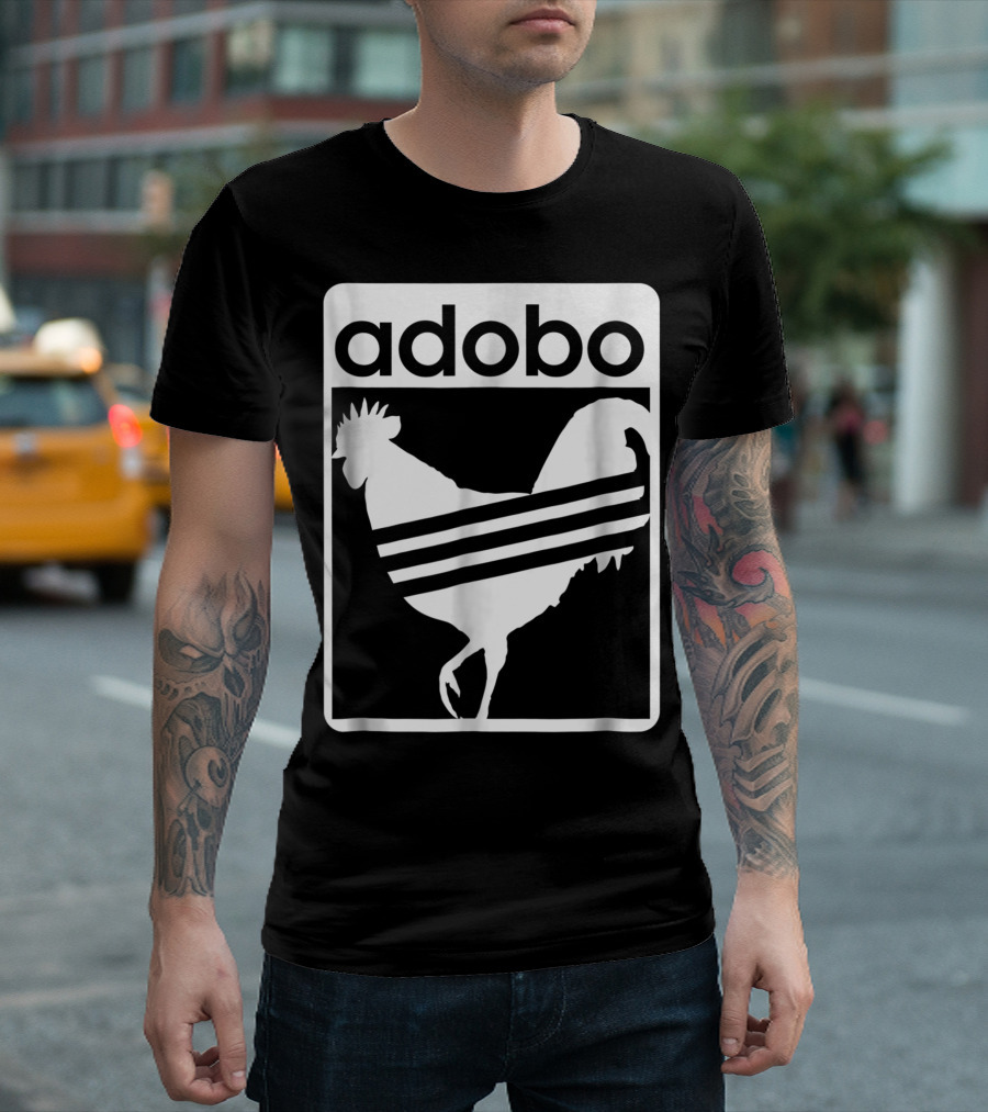 Adobo Chicken Three Stripes Pinoy Funny Filipino T-Shirt