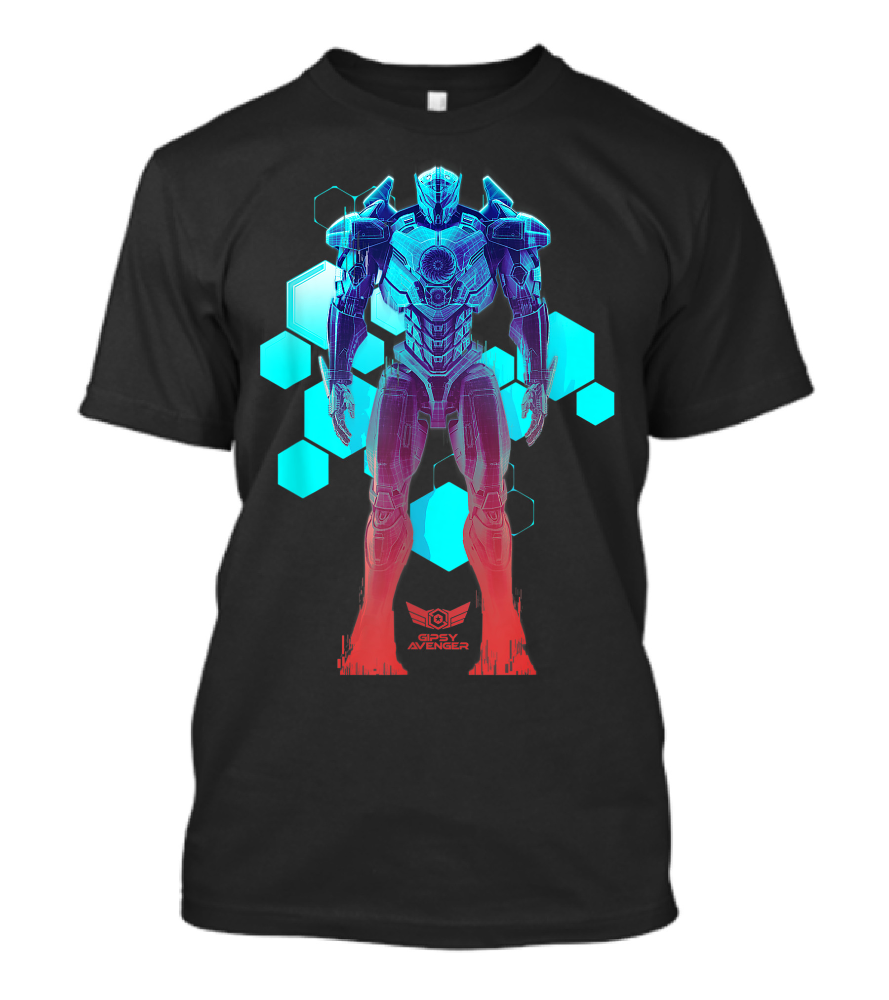 Gipsy Avenger Blueprint Hexagonal Background T-Shirt