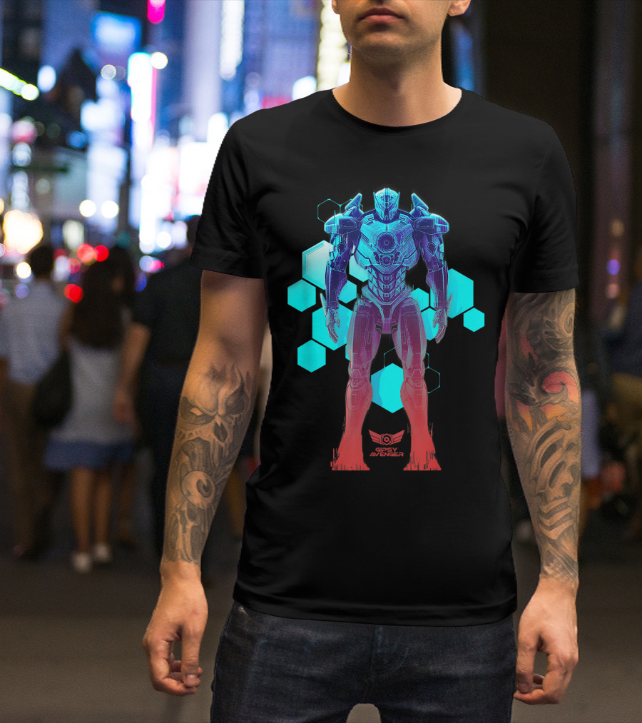 Gipsy Avenger Blueprint Hexagonal Background T-Shirt