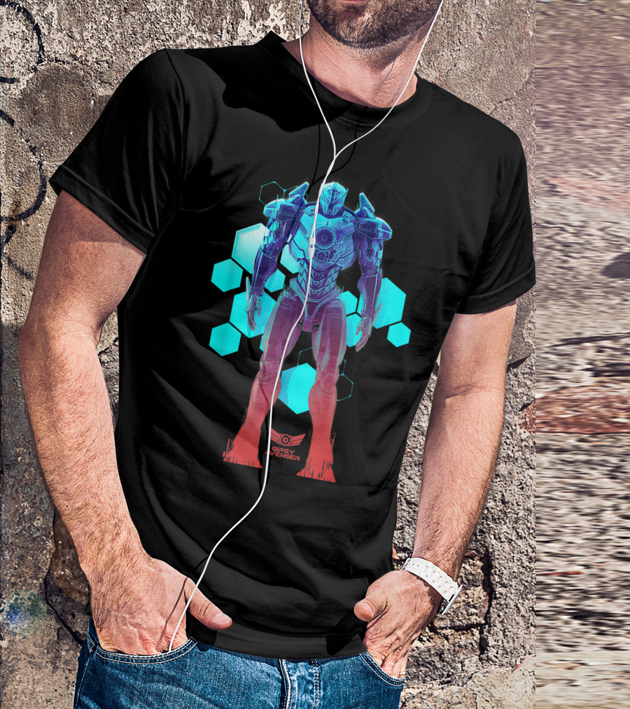 Gipsy Avenger Blueprint Hexagonal Background T-Shirt