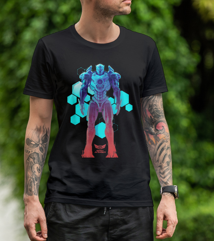 Gipsy Avenger Blueprint Hexagonal Background T-Shirt