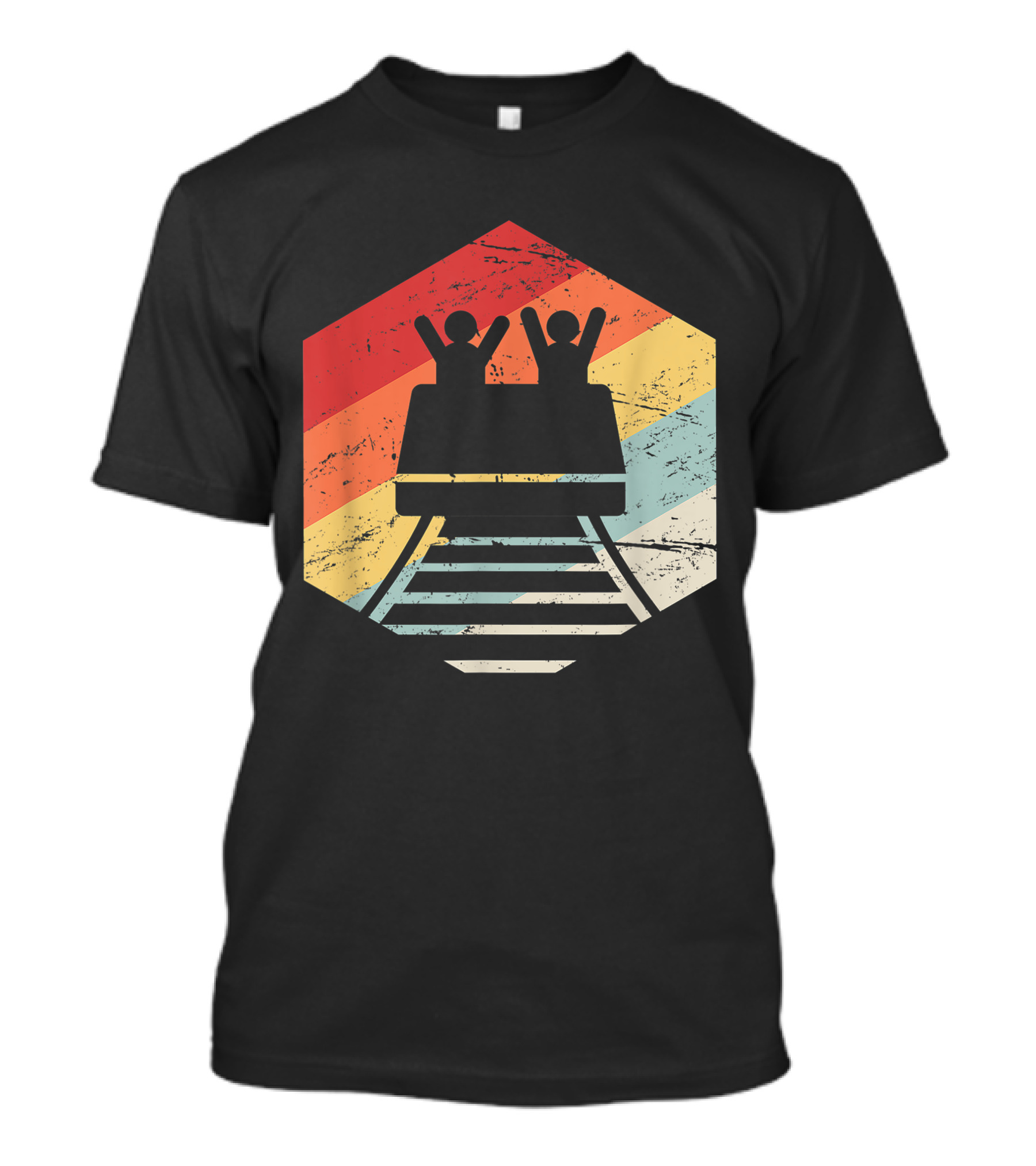 Retro Roller Ride Vintage Stripes T-Shirt