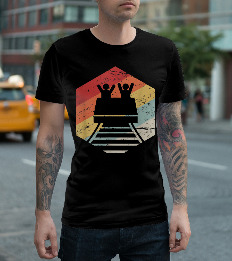 Retro Roller Ride Vintage Stripes T-Shirt
