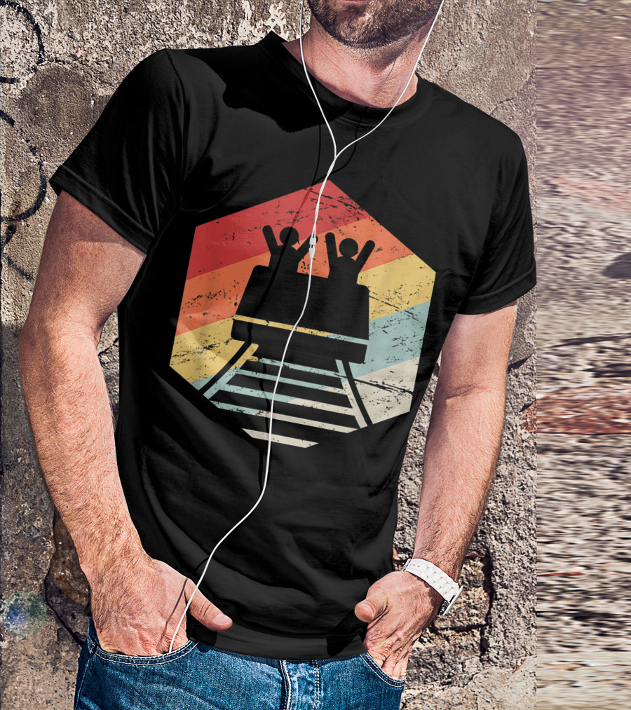 Retro Roller Ride Vintage Stripes T-Shirt