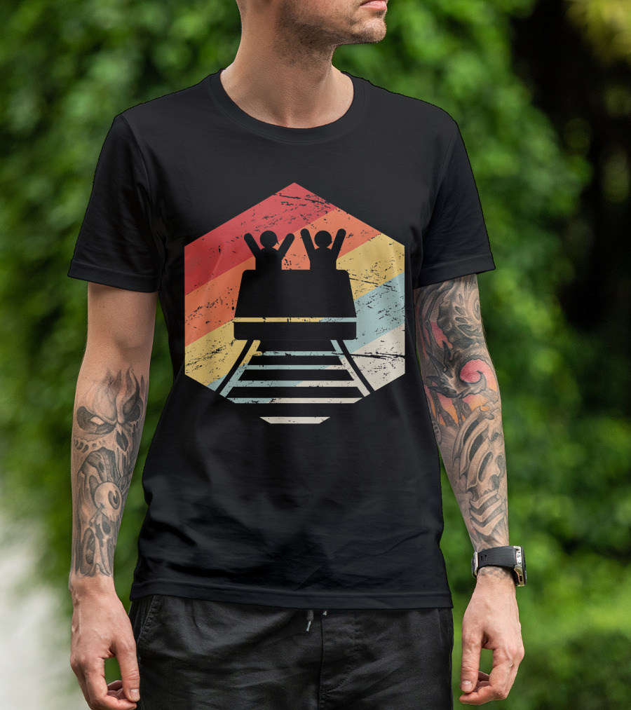 Retro Roller Ride Vintage Stripes T-Shirt
