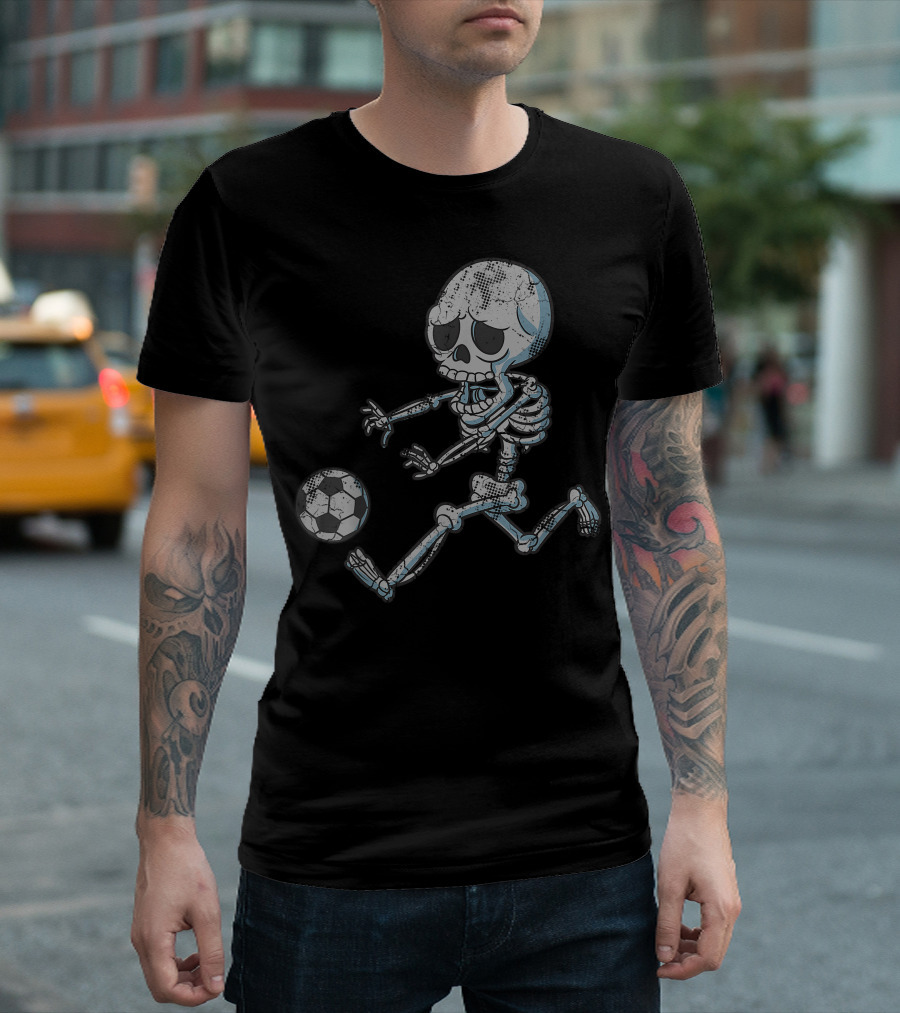 Skeleton Playing Soccer Ball T-Shirt