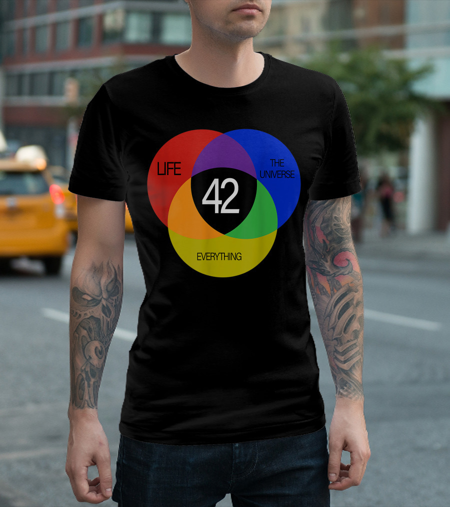 42 Life The Universe And Everything Answer Venn Diagram T-Shirt