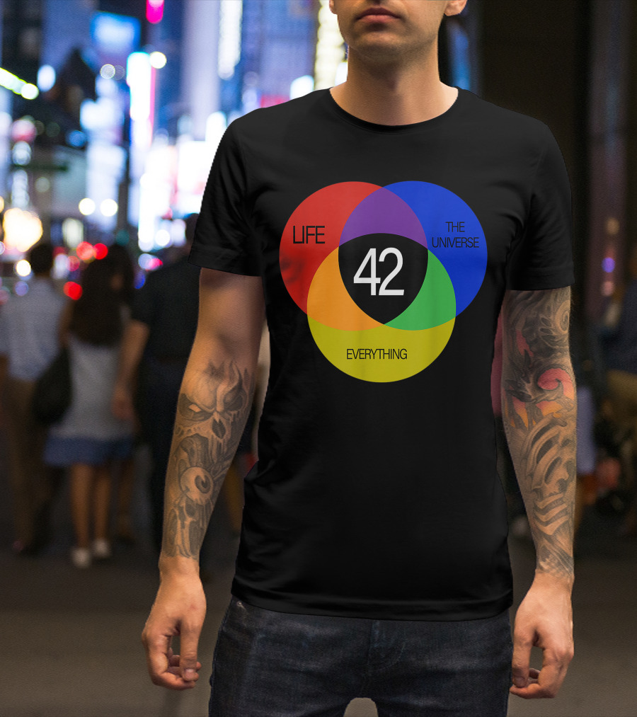 42 Life The Universe And Everything Answer Venn Diagram T-Shirt