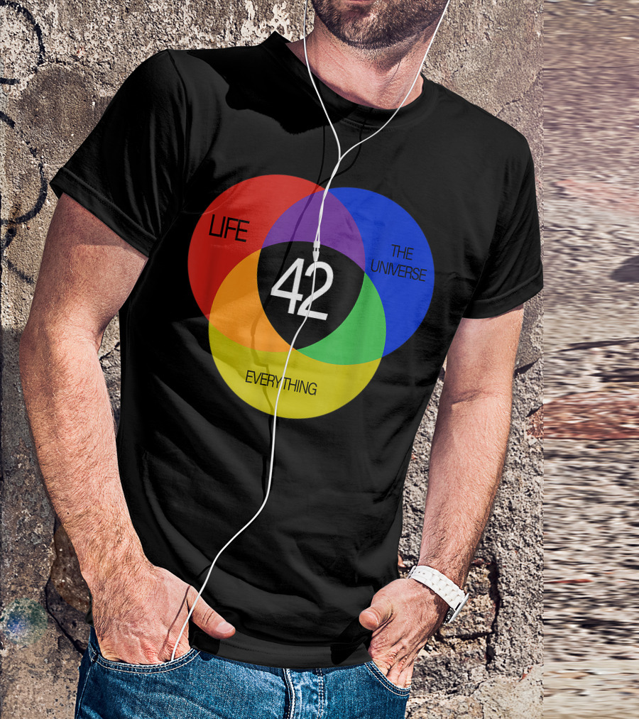 42 Life The Universe And Everything Answer Venn Diagram T-Shirt