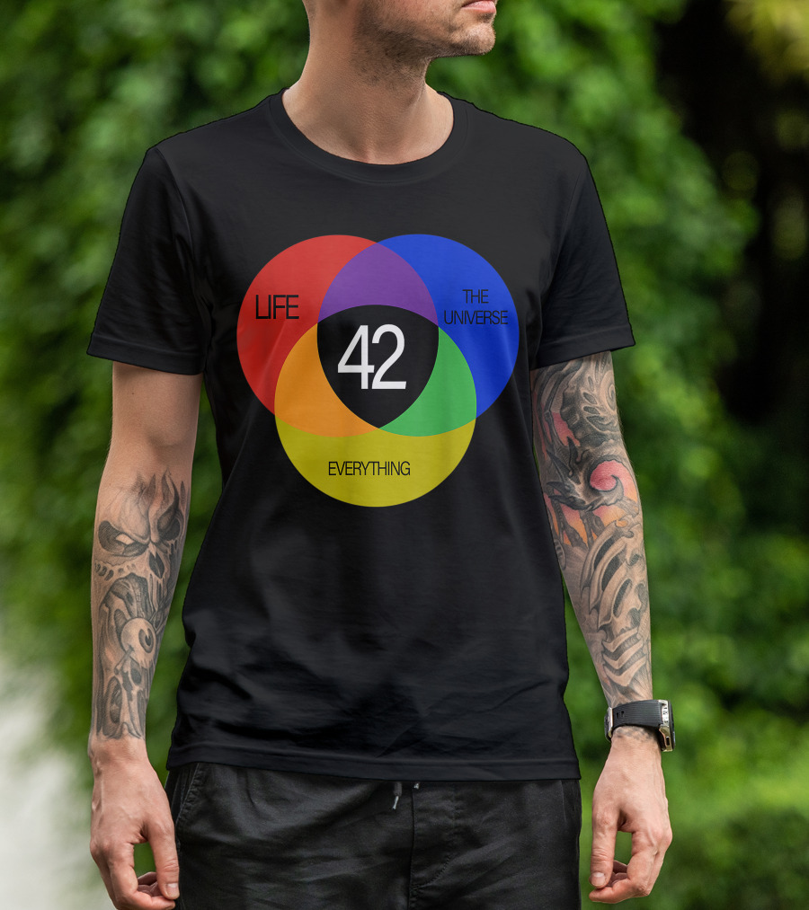 42 Life The Universe And Everything Answer Venn Diagram T-Shirt