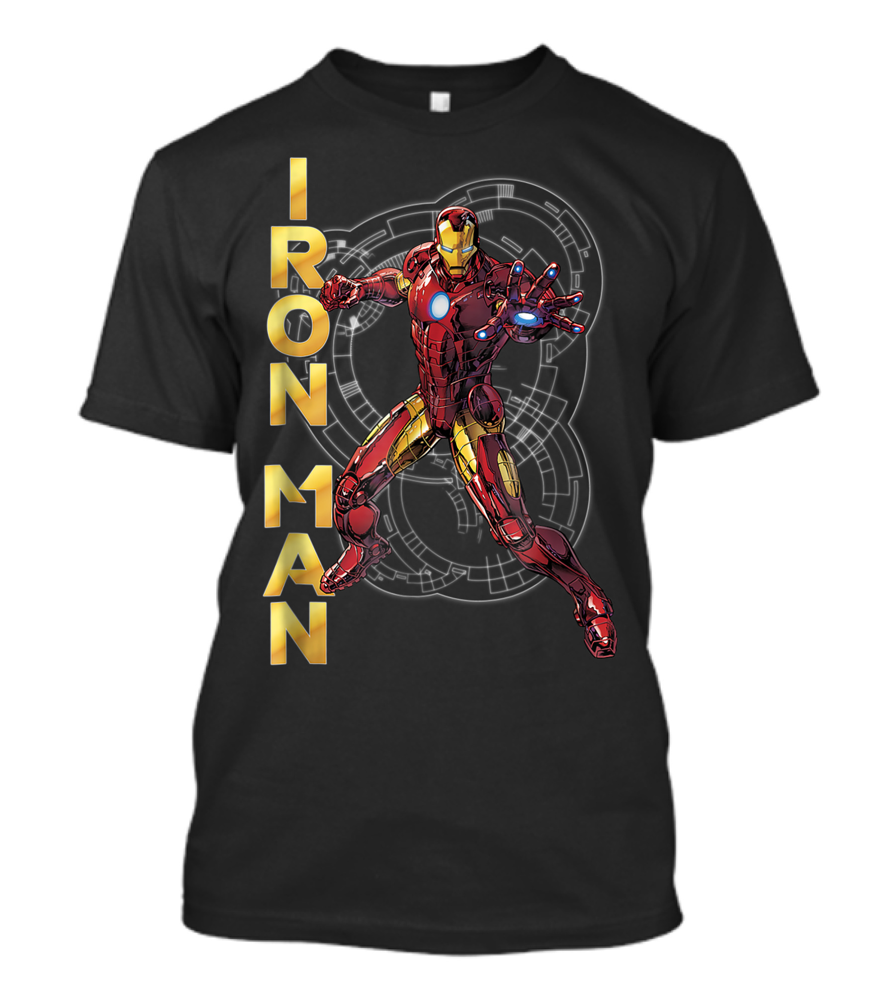Marvel Avengers Iron Man Tech Stark Suit Blueprint T-Shirt