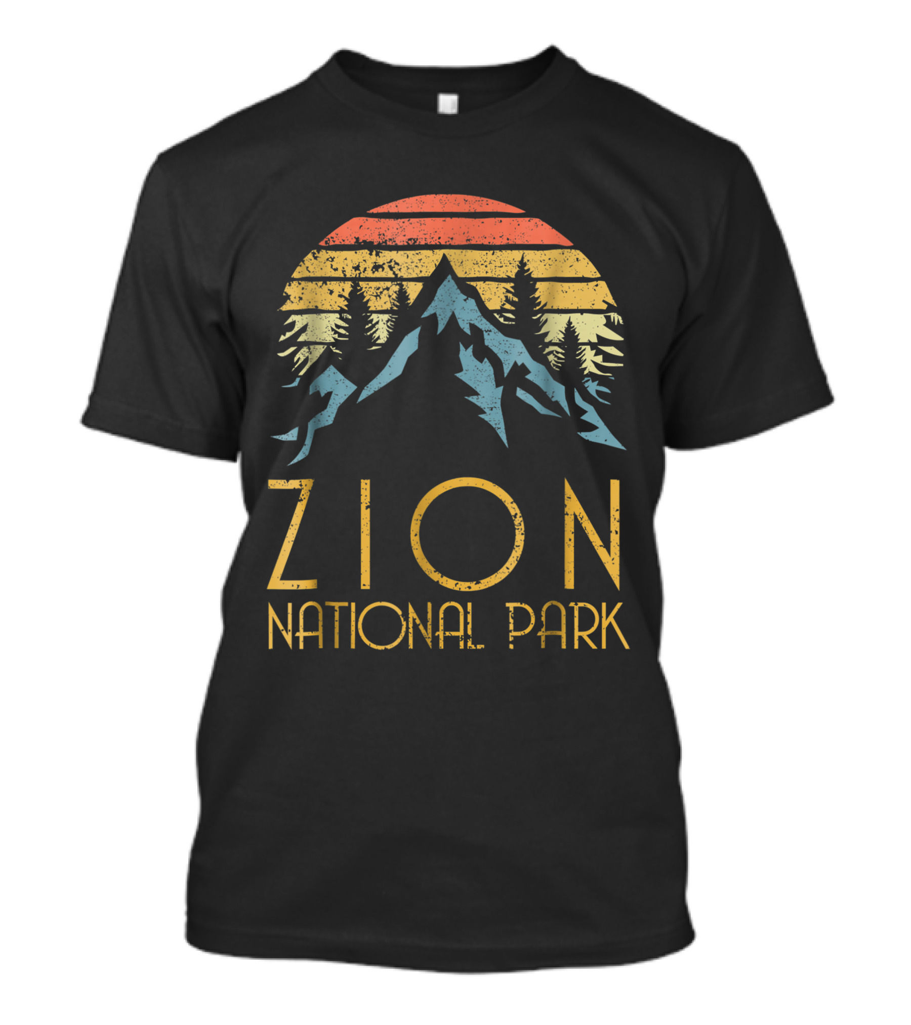 Vintage Retro Zion National Park Utah Sunset Mountain Pines T-Shirt