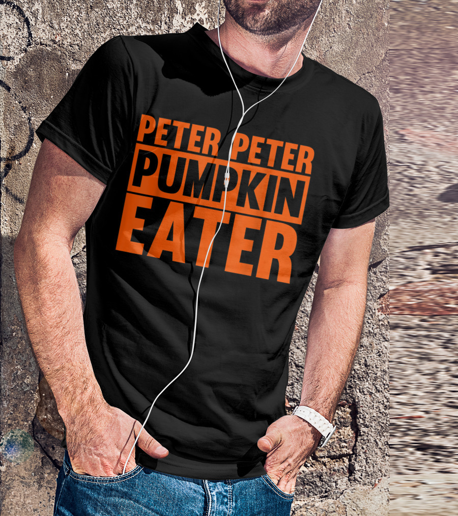 Peter Peter Pumpkin Eater Bold Orange Text Block T-Shirt