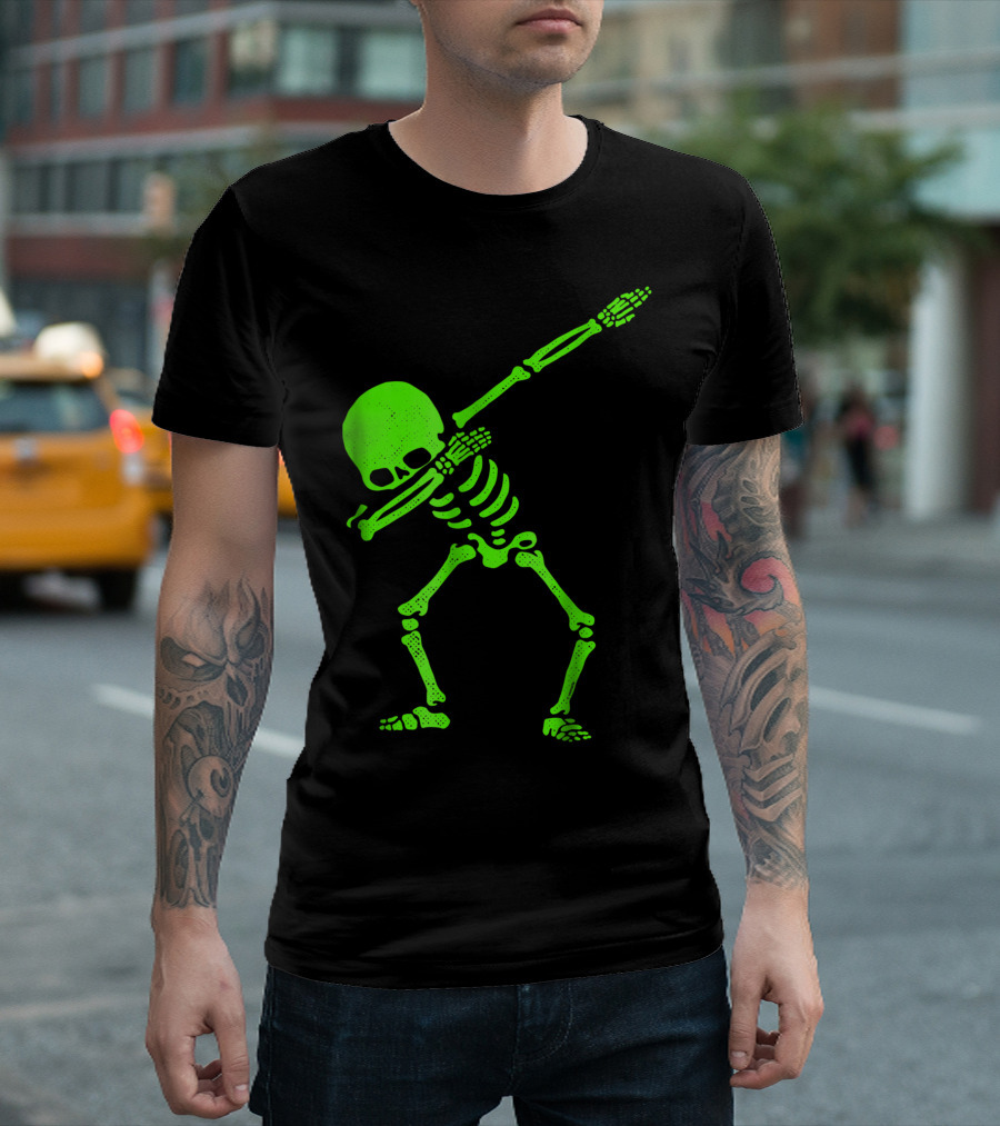 Dabbing Skeleton Halloween Glow Dab Skeleton T-Shirt