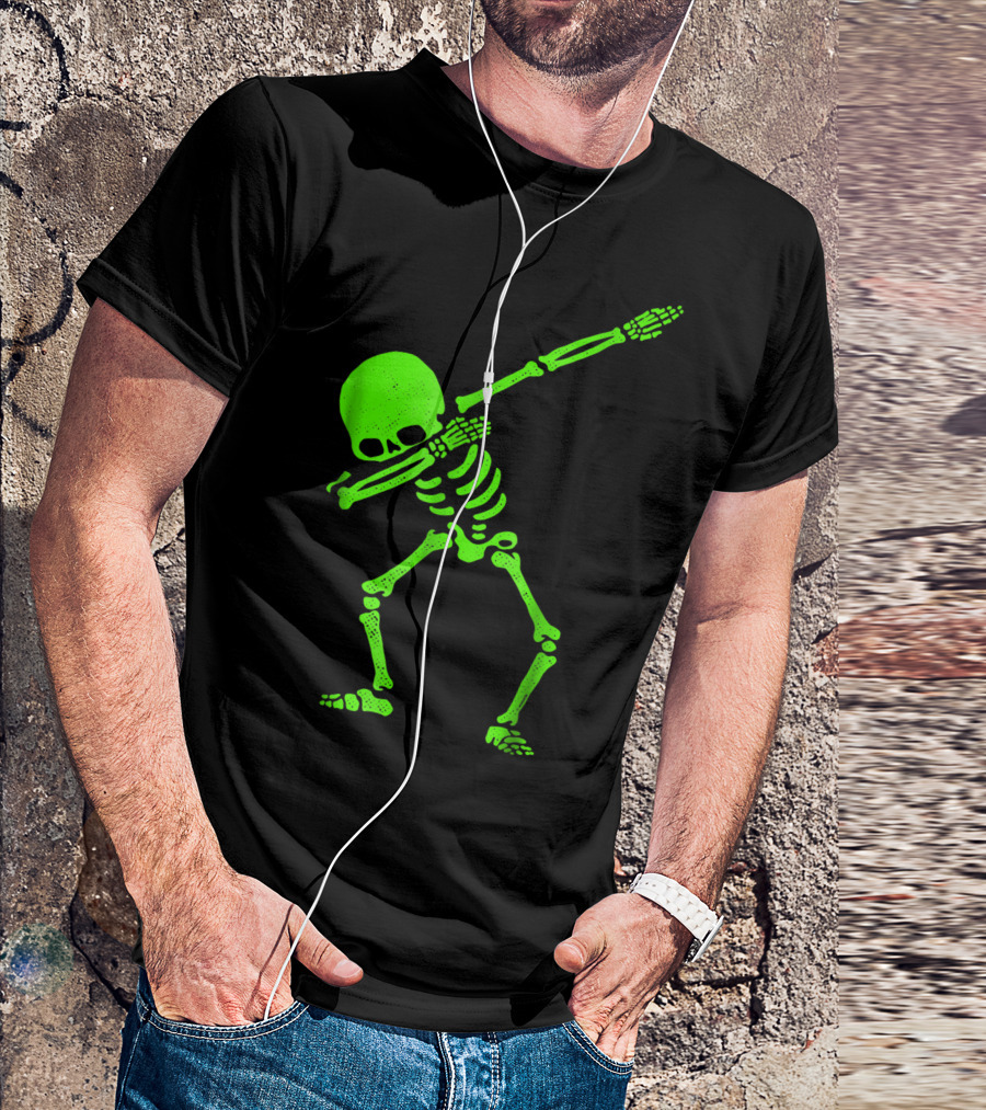 Dabbing Skeleton Halloween Glow Dab Skeleton T-Shirt