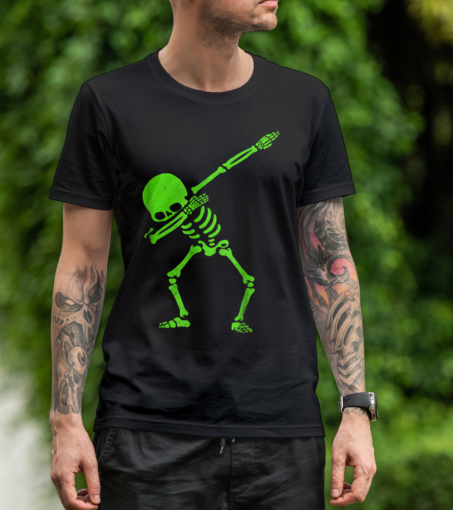 Dabbing Skeleton Halloween Glow Dab Skeleton T-Shirt