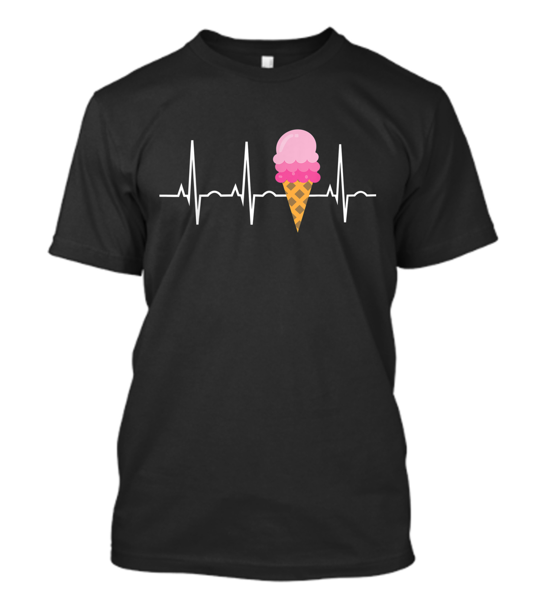 Heartbeat Ice Cream Cone Girls Women Ice Cream T-Shirt