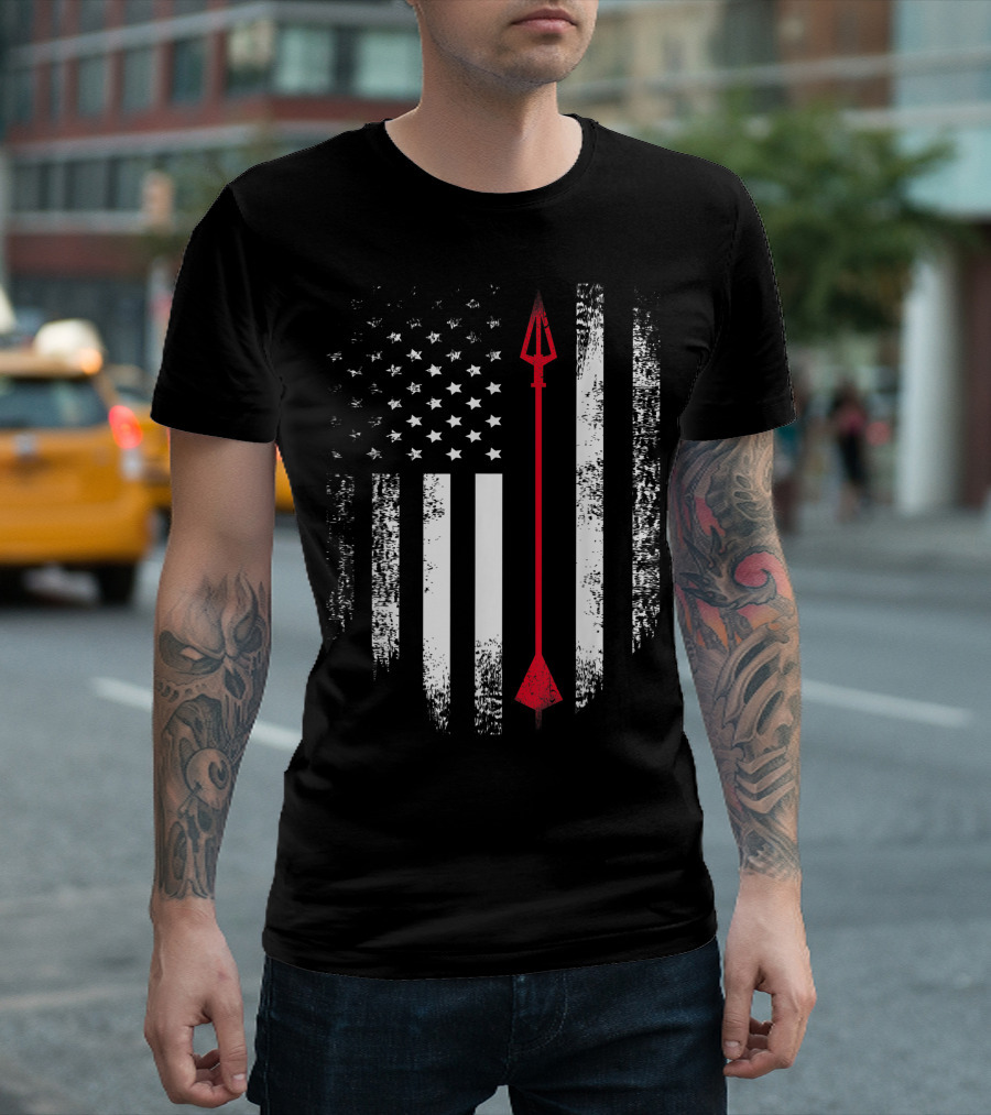 American Flag Archery Vintage Red White Arrow USA T-Shirt