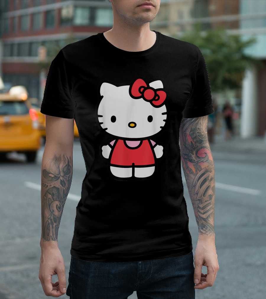 Hello Kitty Red Bow Front View T-Shirt