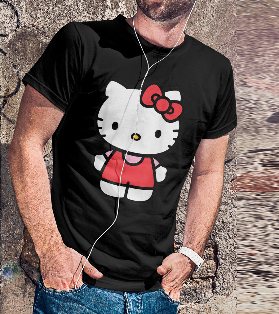 Hello Kitty Red Bow Front View T-Shirt