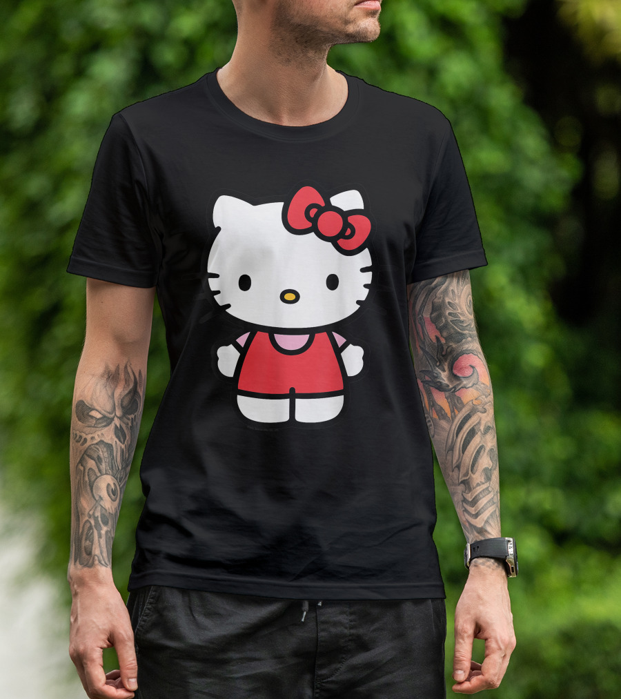 Hello Kitty Red Bow Front View T-Shirt