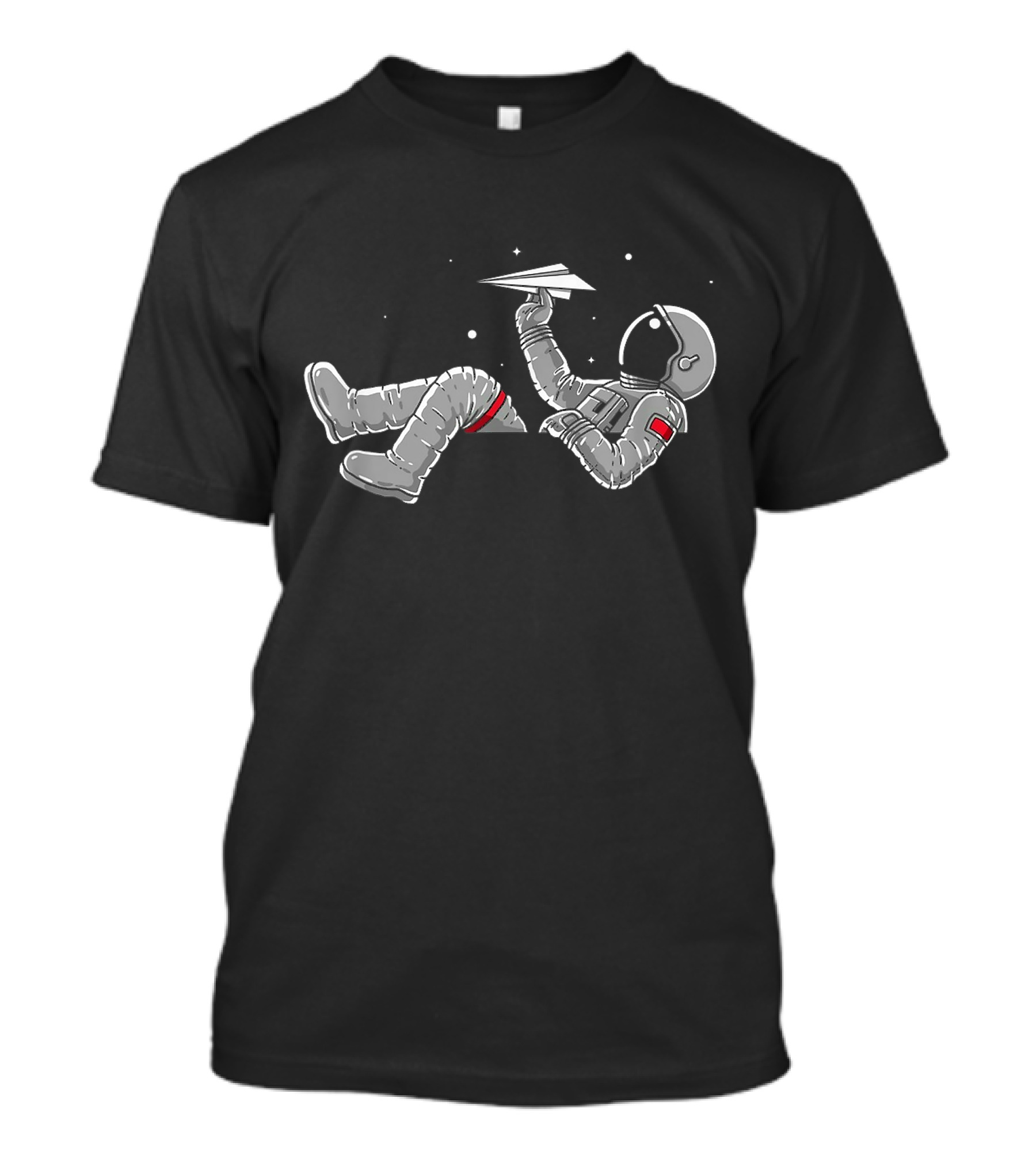 Relaxing Astronaut With Paper Airplanes In Space T-Shirt