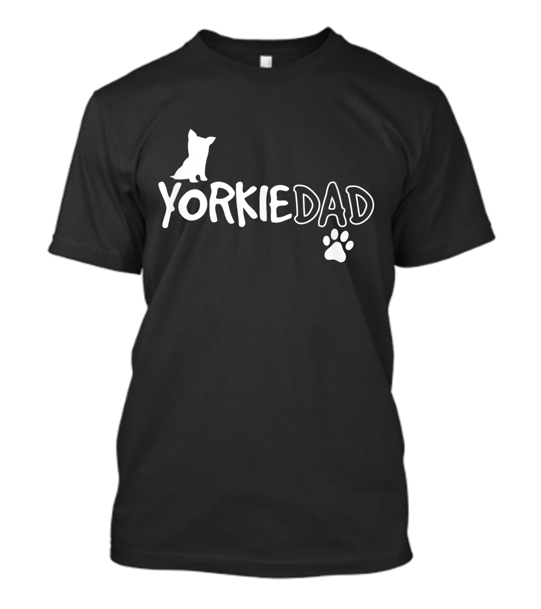 Yorkie Dad Cute Dog Owner With Paw Prints T-Shirt