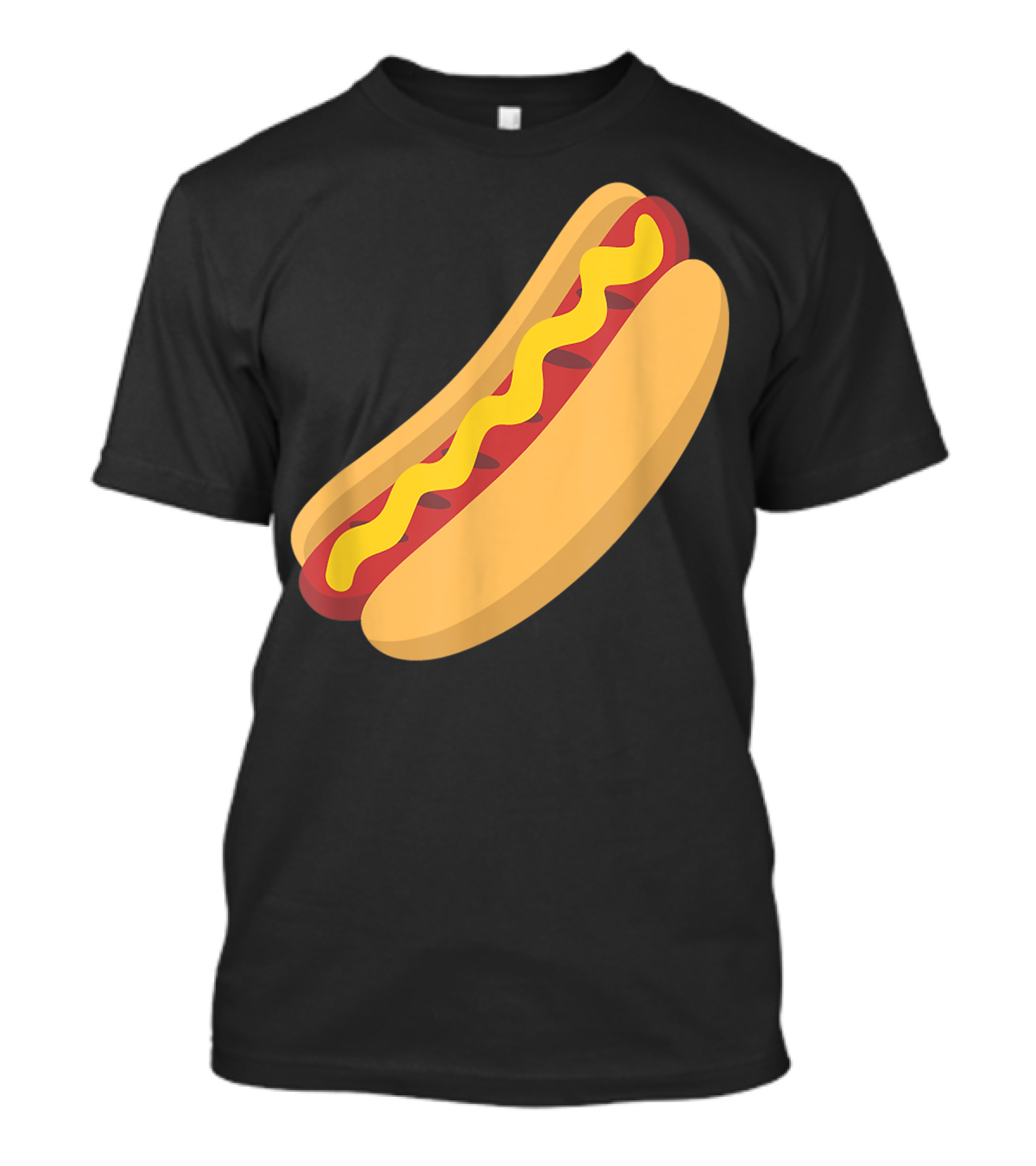 Emoji Hot Dog Sausage Drizzled Mustard Emoticon Baseball Sms T-Shirt
