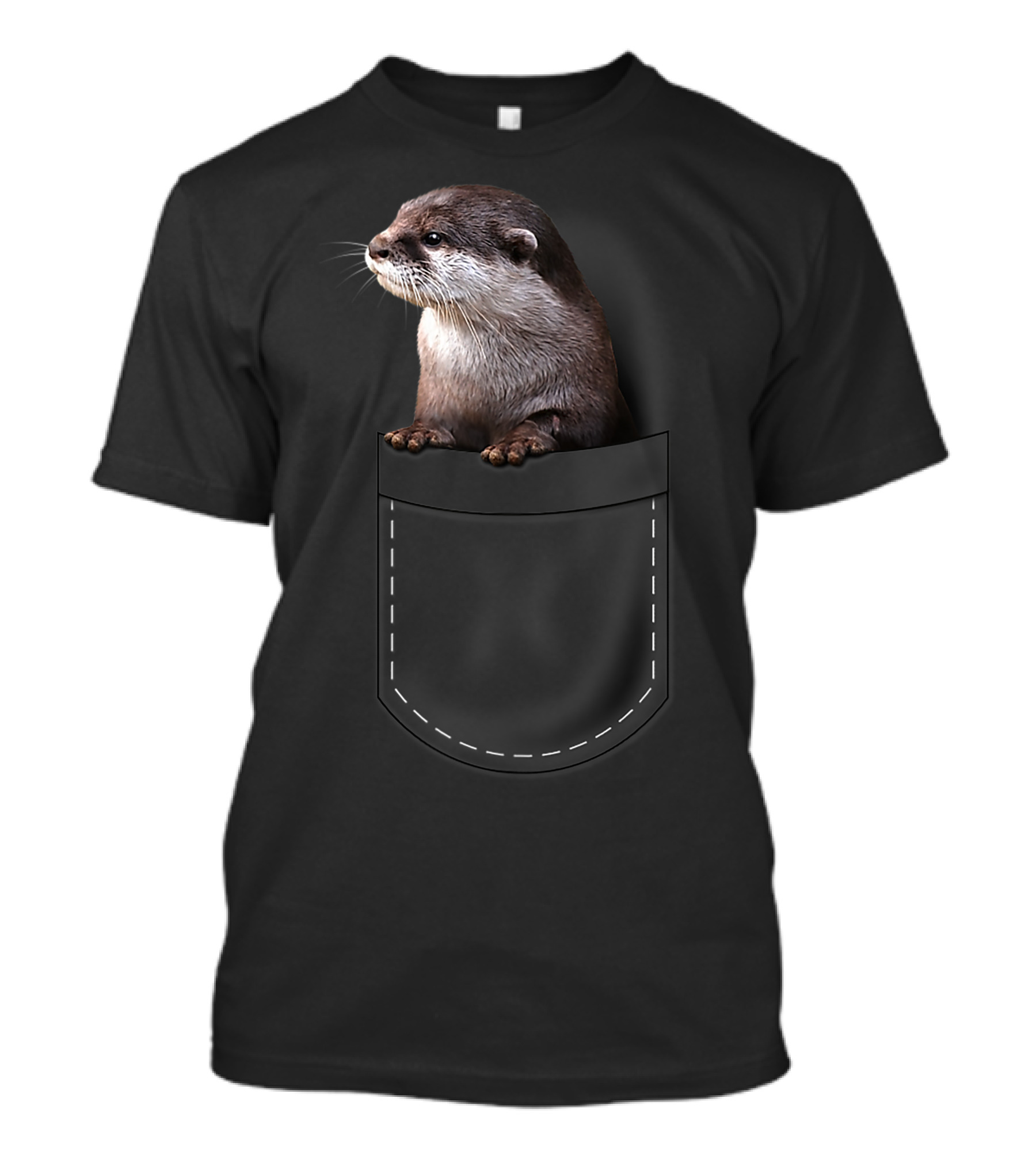 Cute Otter Peeking From Pocket Funny Otter T-Shirt