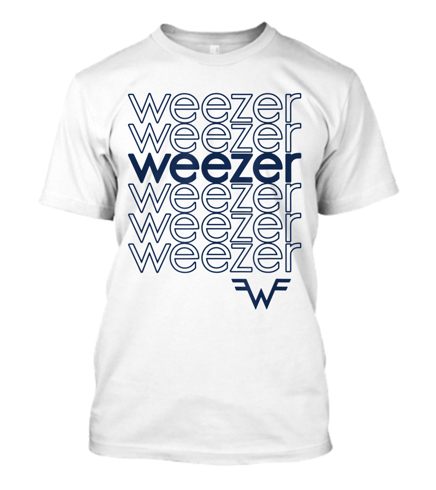 Weezer Blue Stacked Logo T-Shirt