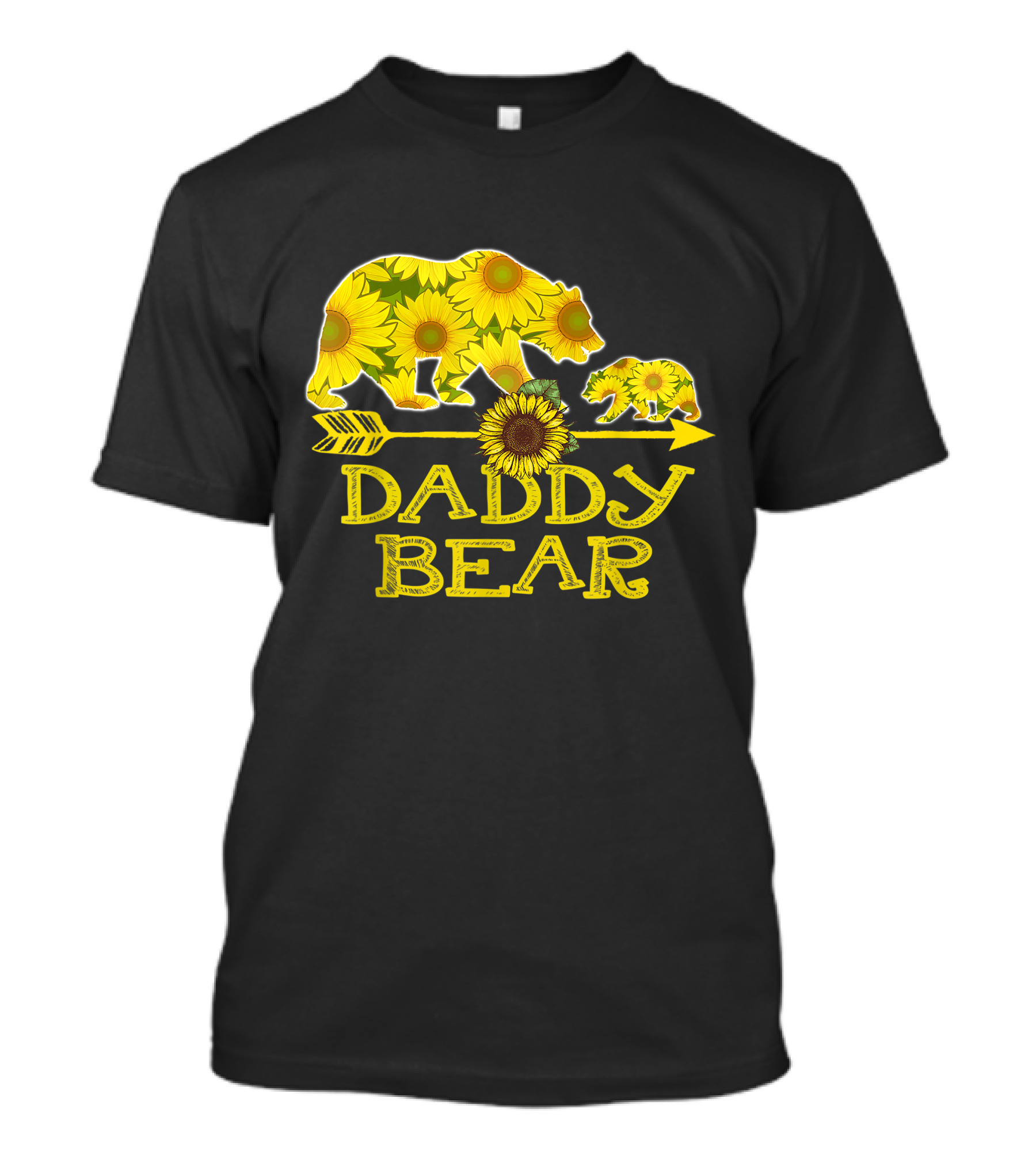 Daddy Bear Sunflower Arrow Mother Father Funny T-Shirt