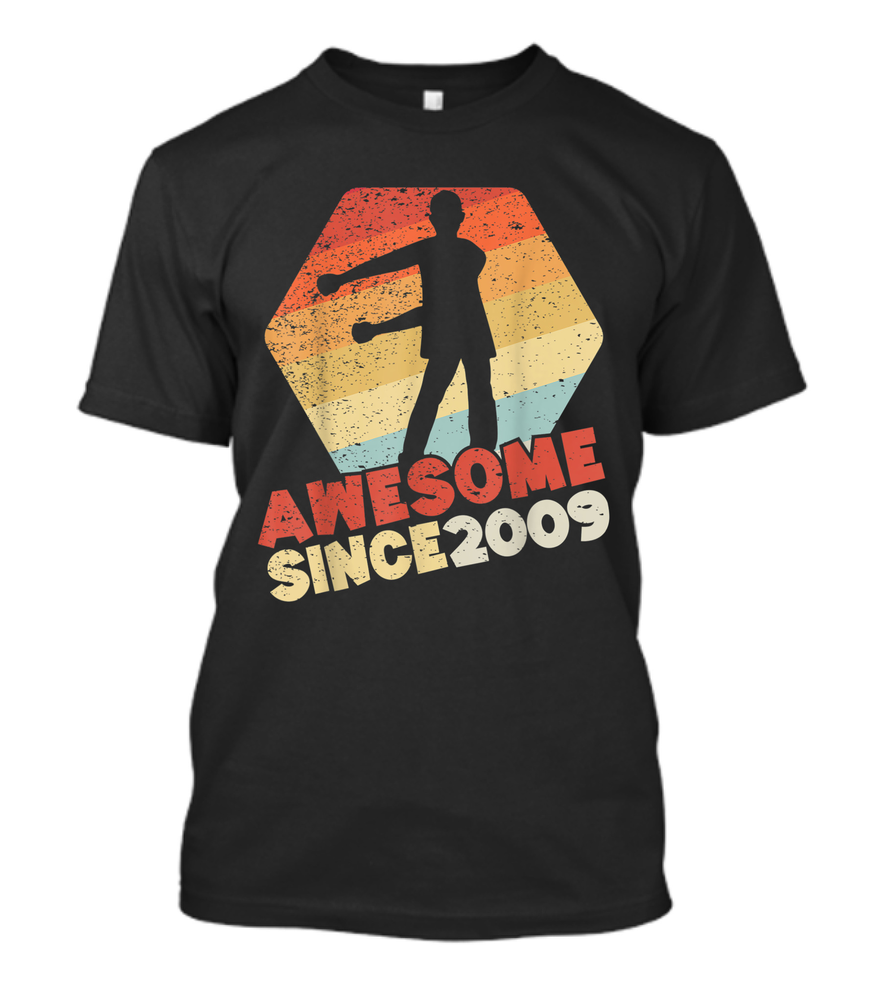 Awesome Since 2009 Retro Silhouette For 11 Year Old Birthday Boy T-Shirt